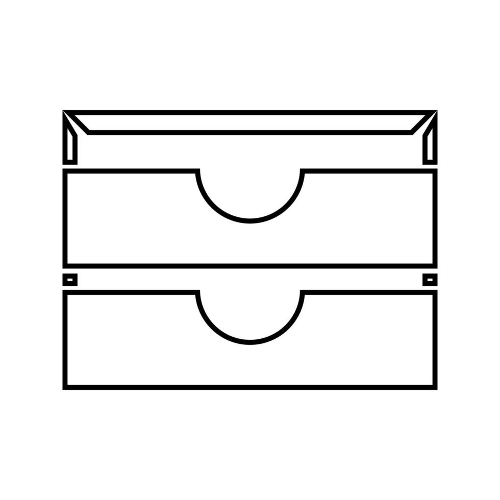 zwei stationäre Papierfächer, schwarzes Symbol. vektor