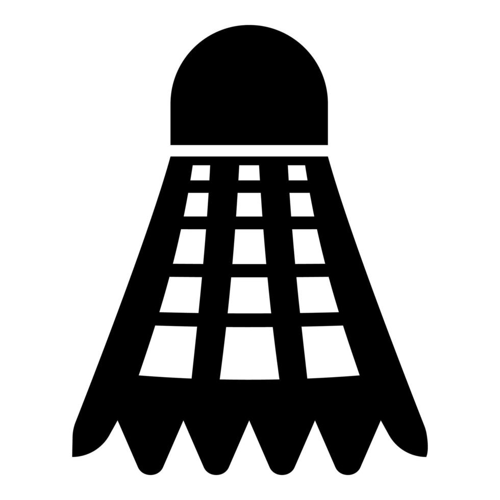 Shuttlecock Symbol Farbe schwarz Abbildung: Flat Style simple Image vektor