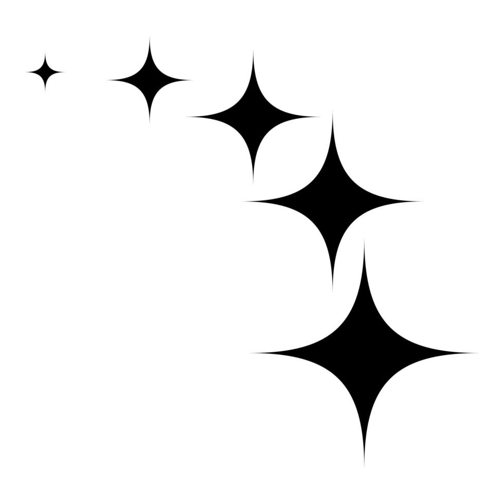 Sterne auf der Strecke fünf Elemente Symbol Farbe schwarz Abbildung: Flat Style simple Image vektor