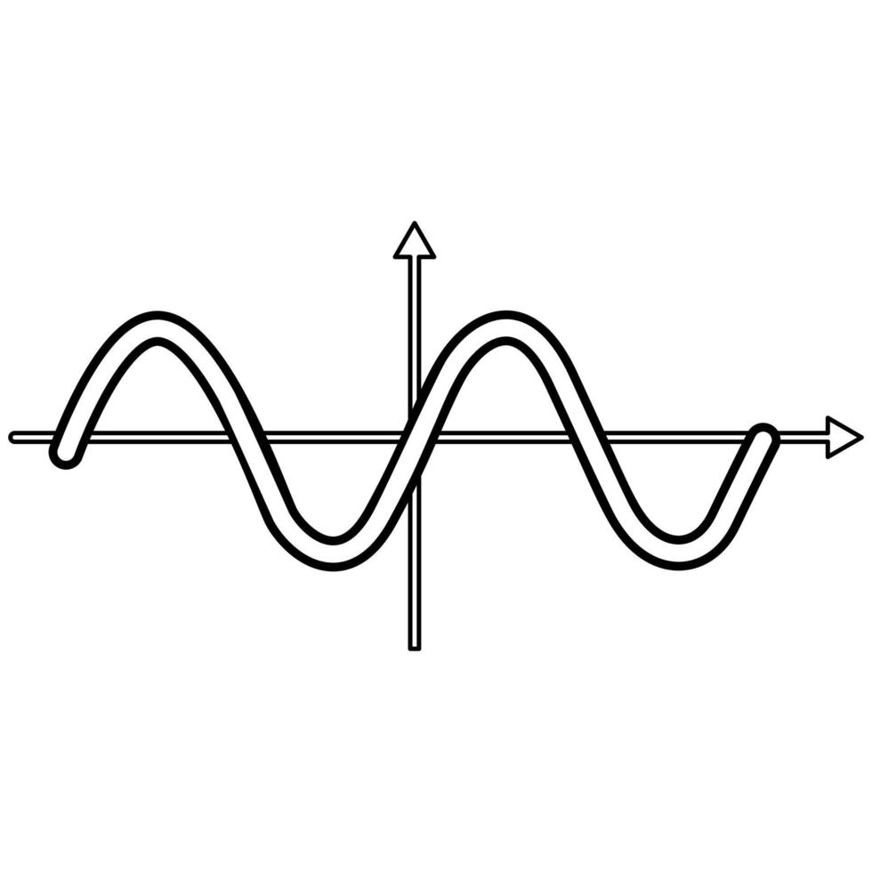 Sinuswelle schwarzes Farbsymbol . vektor