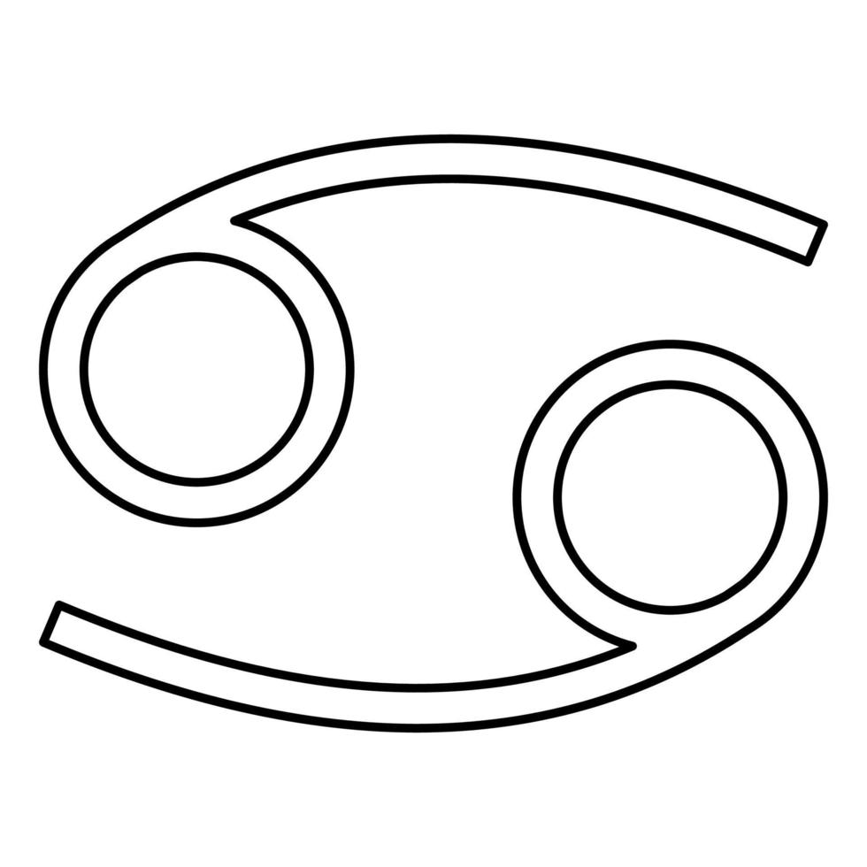 cancer zodiac symbol languster tecken ikon svart färg illustration platt stil enkel bild vektor