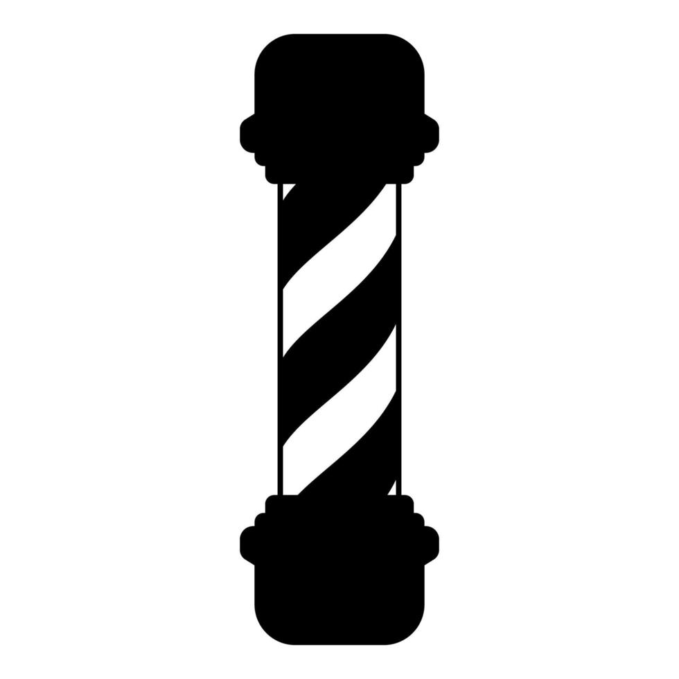 Barber Shop Pole Symbol Farbe schwarz Abbildung Flat Style simple Image vektor
