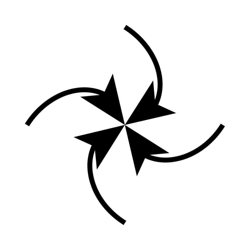 vier Pfeile in Schleife im mittleren Symbol . vektor