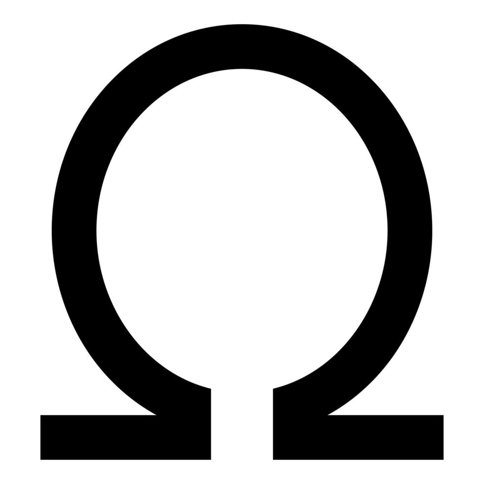 symbol omega ikon svart färg illustration platt stil enkel bild vektor