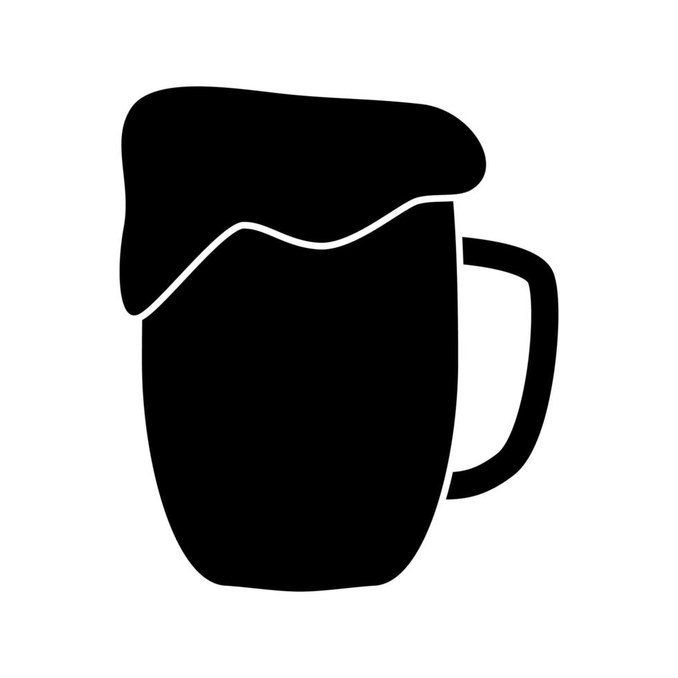 Tasse Bier schwarzes Farbsymbol. vektor