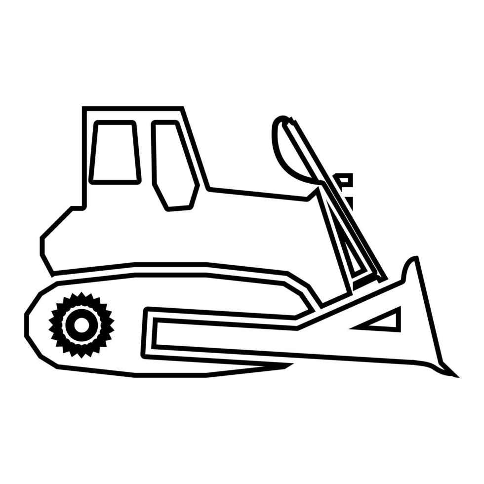 bulldozer ikon svart färg illustration platt stil enkel bild vektor