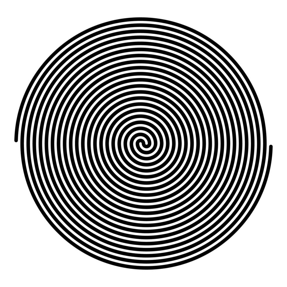 Spiralsymbol schwarze Farbe Abbildung flacher Stil einfaches Bild vektor