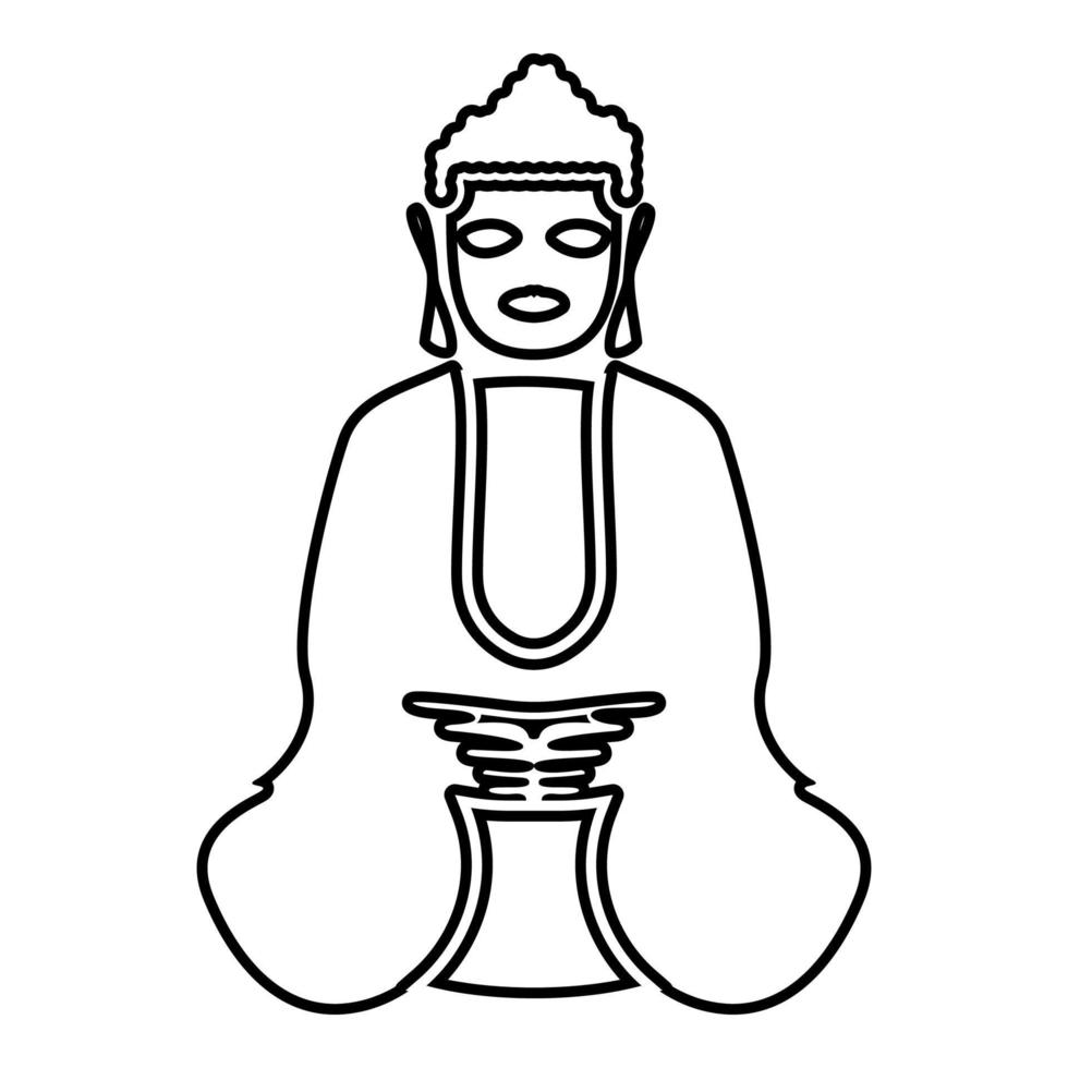 buddha symbol schwarz farbe illustration flacher stil einfaches bild vektor