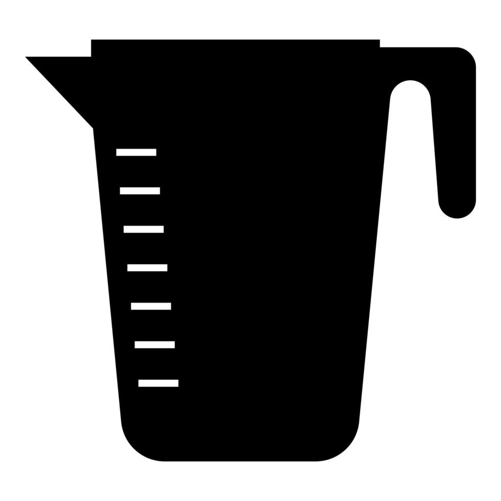 Messkapazität Tasse Symbol Farbe schwarz Abbildung: Flat Style simple Image vektor