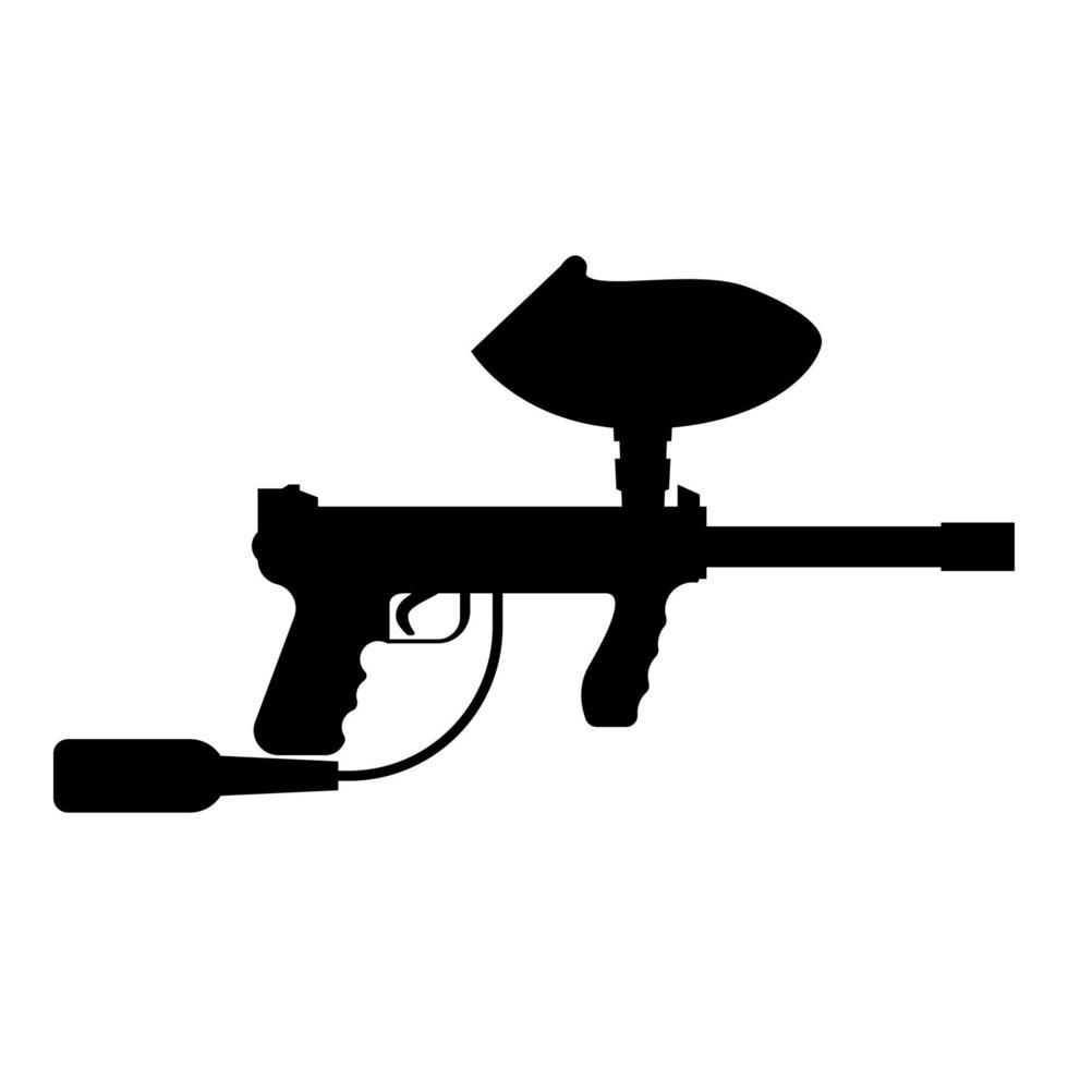 Waffen für Paintball Symbol Farbe schwarz Abbildung Flat Style simple Image vektor