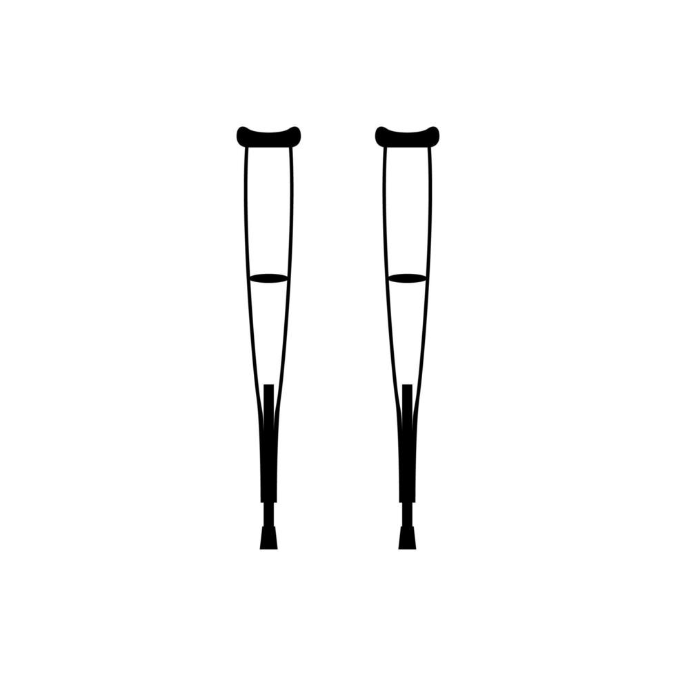 Paar Krücken Es ist ein schwarzes Symbol. vektor