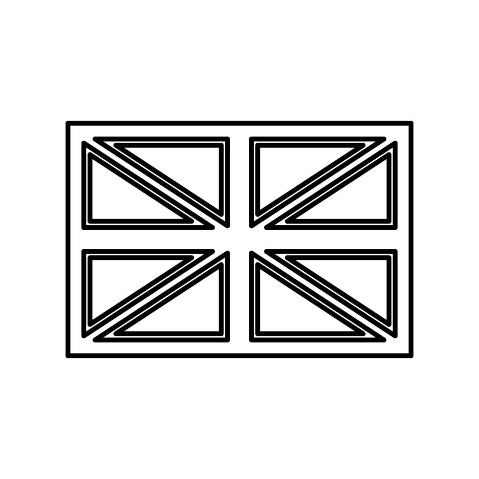 Flagge Vereinigtes Königreich schwarzes Farbsymbol. vektor