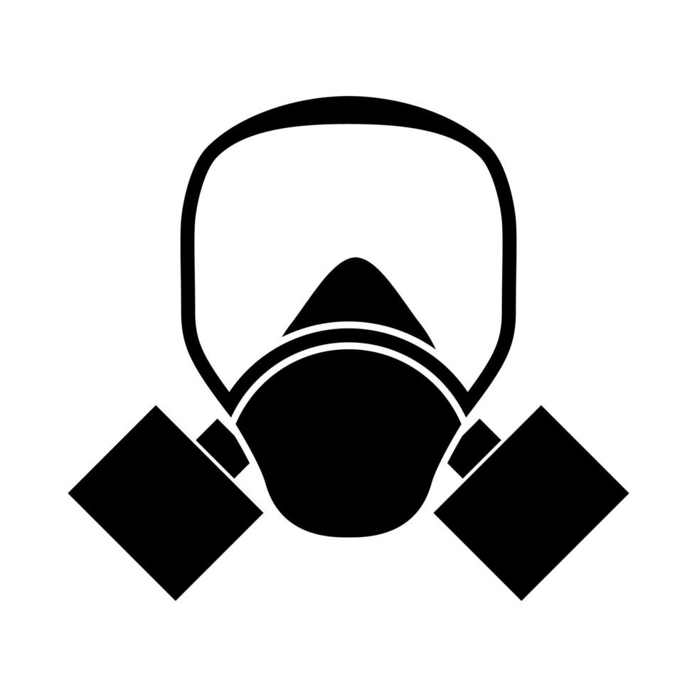 gasmask svart färgikon. vektor