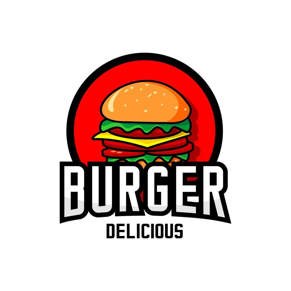 stor hamburgare logotyp vektor