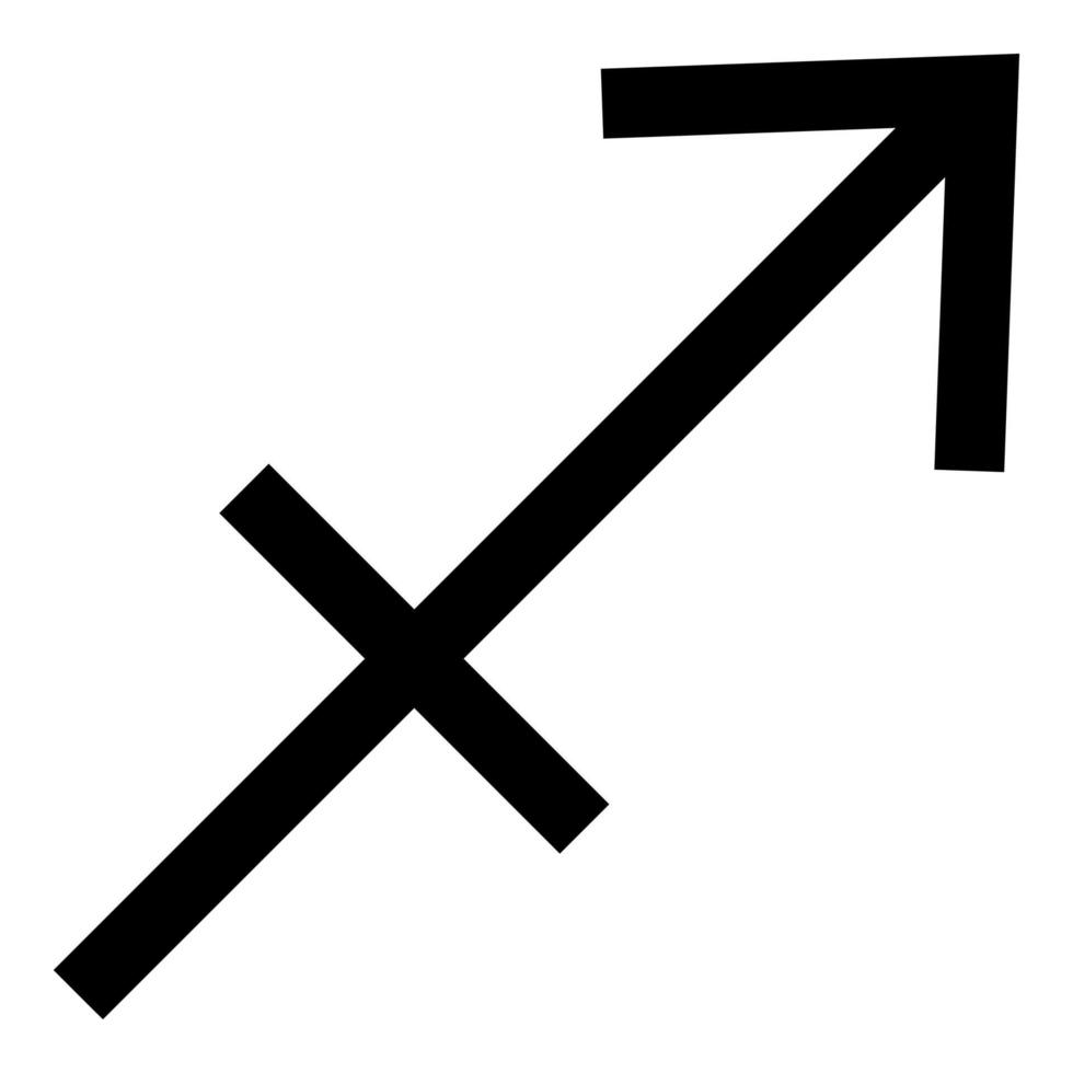 skytten symbol stjärntecken ikonen svart färg illustration platt stil enkel bild vektor