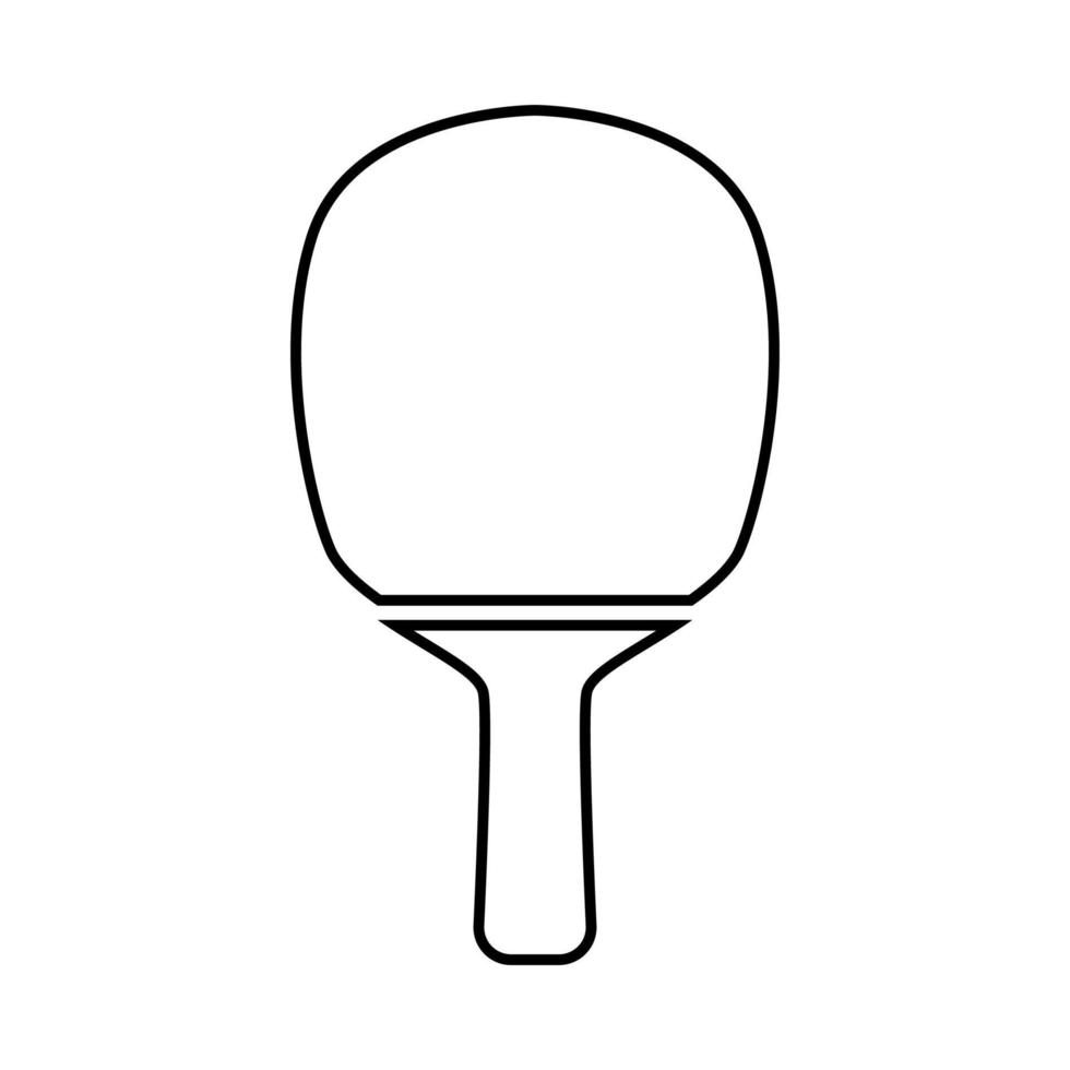 Rakete einer Tischtennisplatte ist ein schwarzes Symbol. vektor