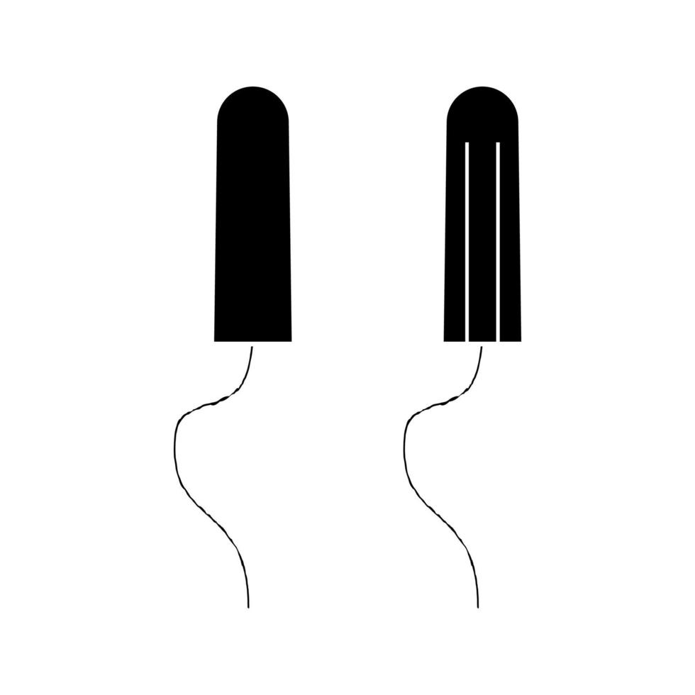 Frauen Hygiene Tampons schwarzes Farbsymbol. vektor