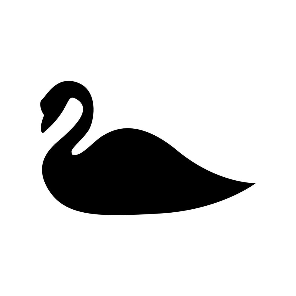 Schwan schwarzes Farbsymbol. vektor