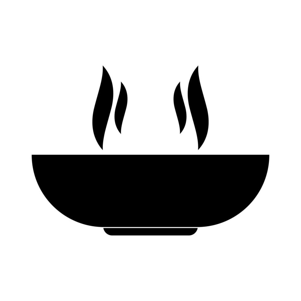 Symbol für heißes Gericht in schwarzer Farbe. vektor