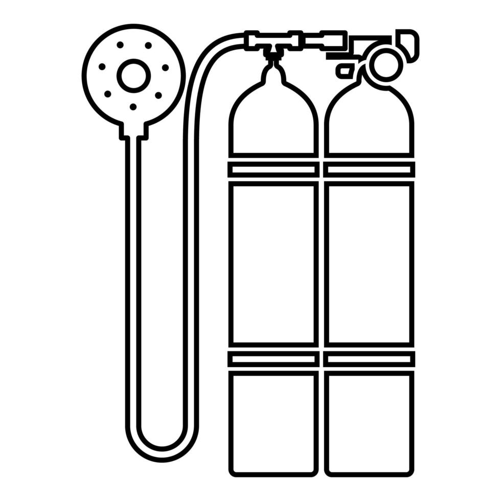 aqualung scuba ikonen svart färg illustration platt stil enkel bild vektor