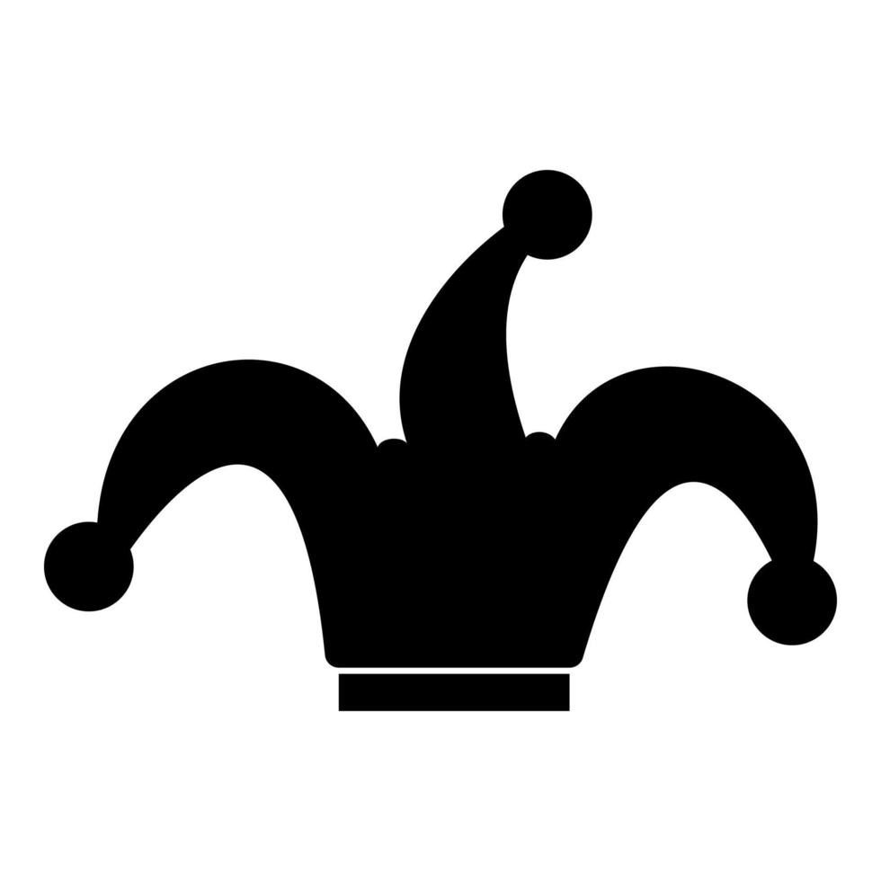 Jester's Cap Symbol Farbe schwarz Abbildung: Flat Style simple Image vektor