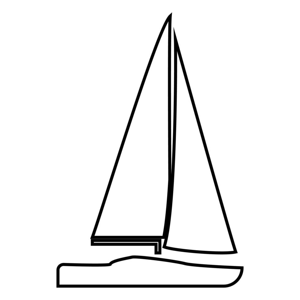 yacht ikonen svart färg illustration platt stil enkel bild vektor