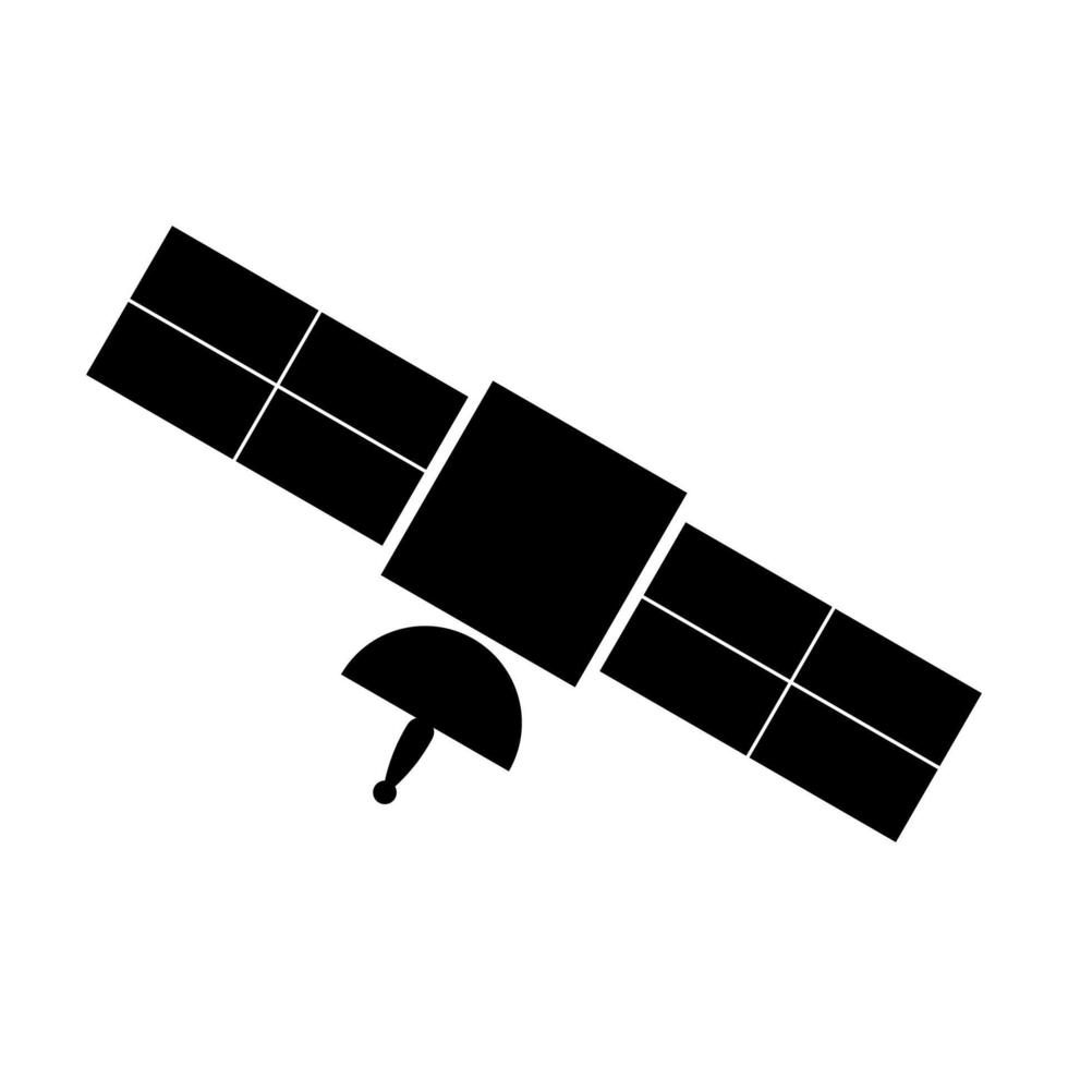Symbol für die schwarze Farbe des Satelliten. vektor