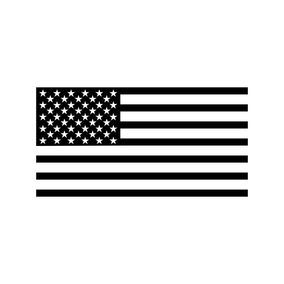 schwarzes Farbsymbol der amerikanischen Flagge. vektor