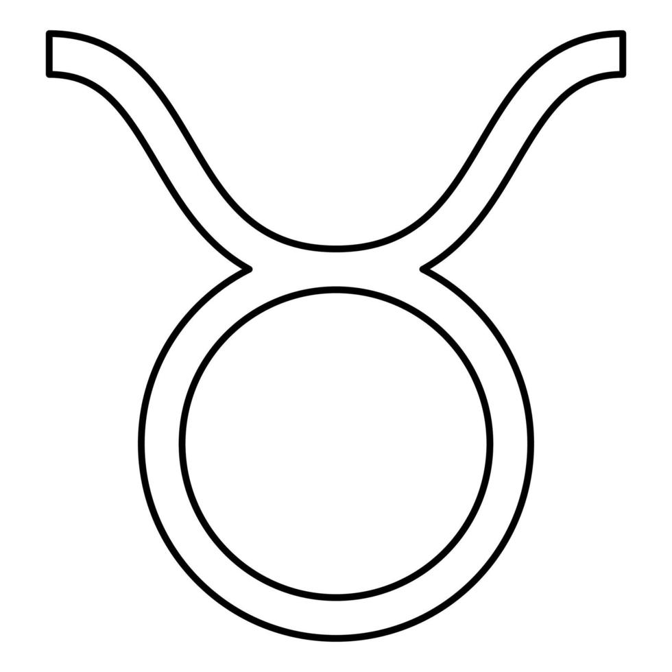 taurus symbol ikon svart färg illustration platt stil enkel bild vektor