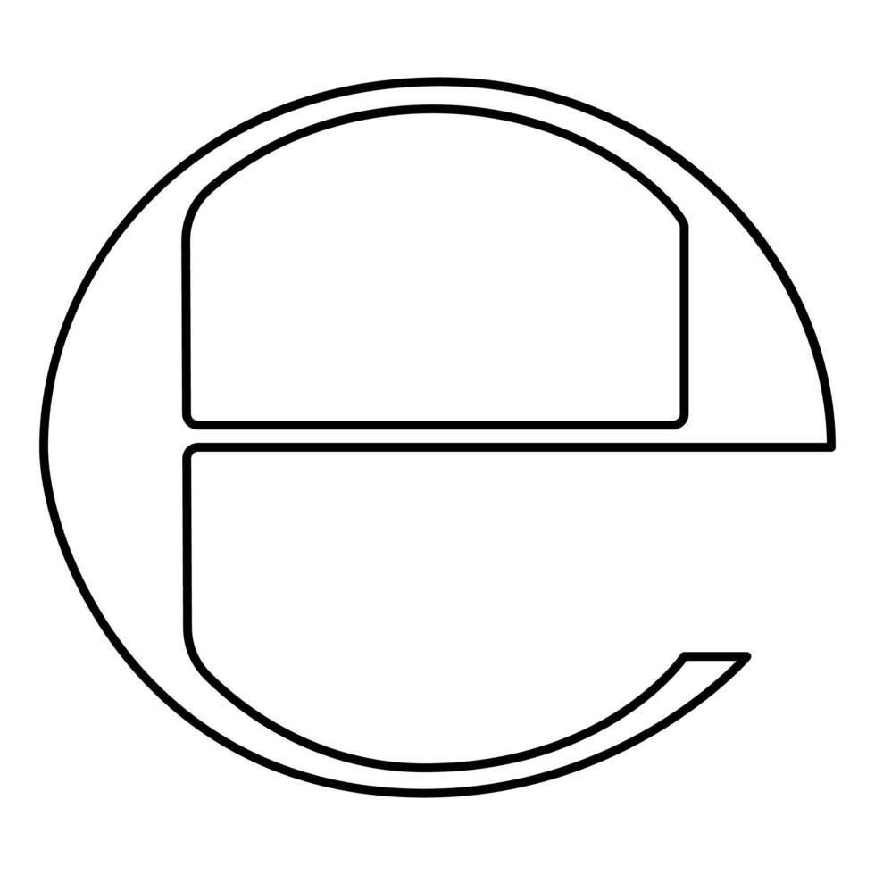 uppskattat tecken e mark symbol e ikon svart färg illustration platt stil enkel bild vektor