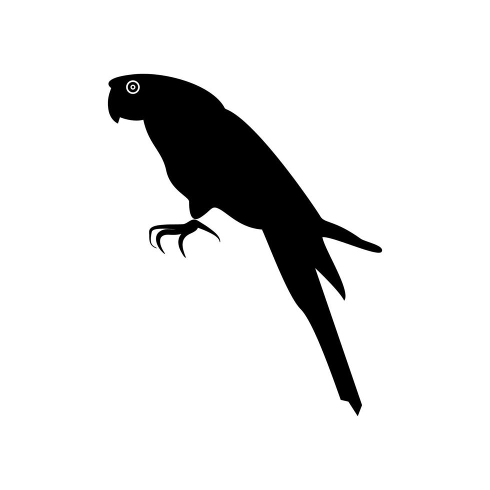papegoja svart färgikon. vektor