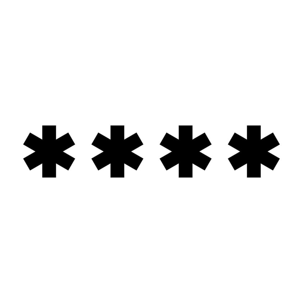 Symbol Passwort eingeben schwarzes Farbsymbol . vektor