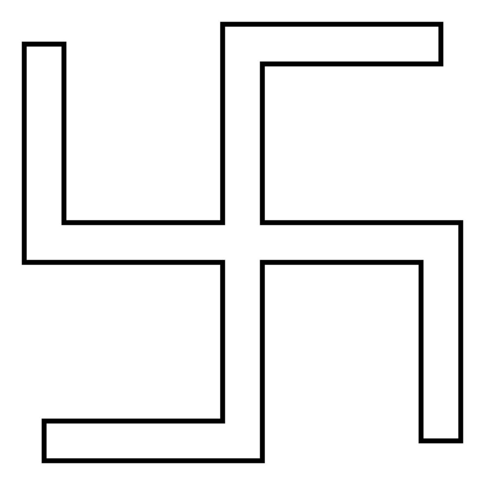 Hakenkreuz fylfot Symbol Farbe schwarz Abbildung: Flat Style simple Image vektor