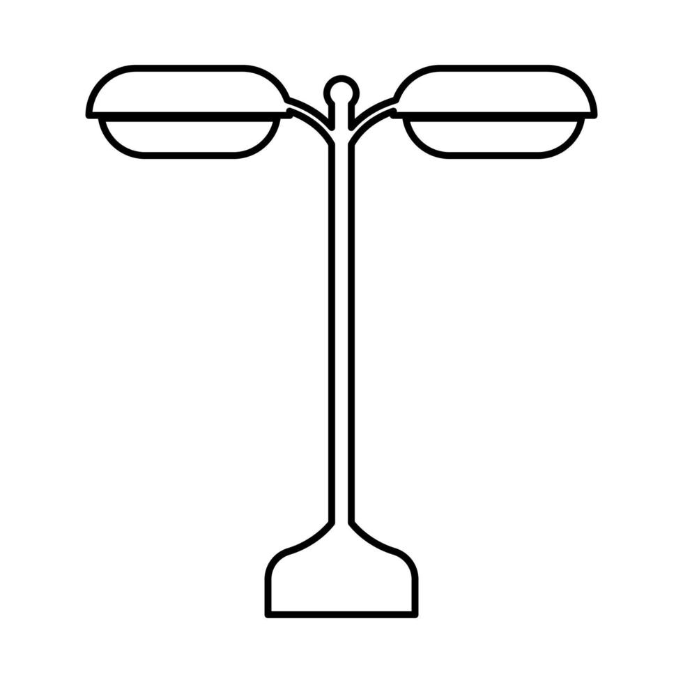 Straßenlaterne oder Lampe ist ein schwarzes Symbol. vektor