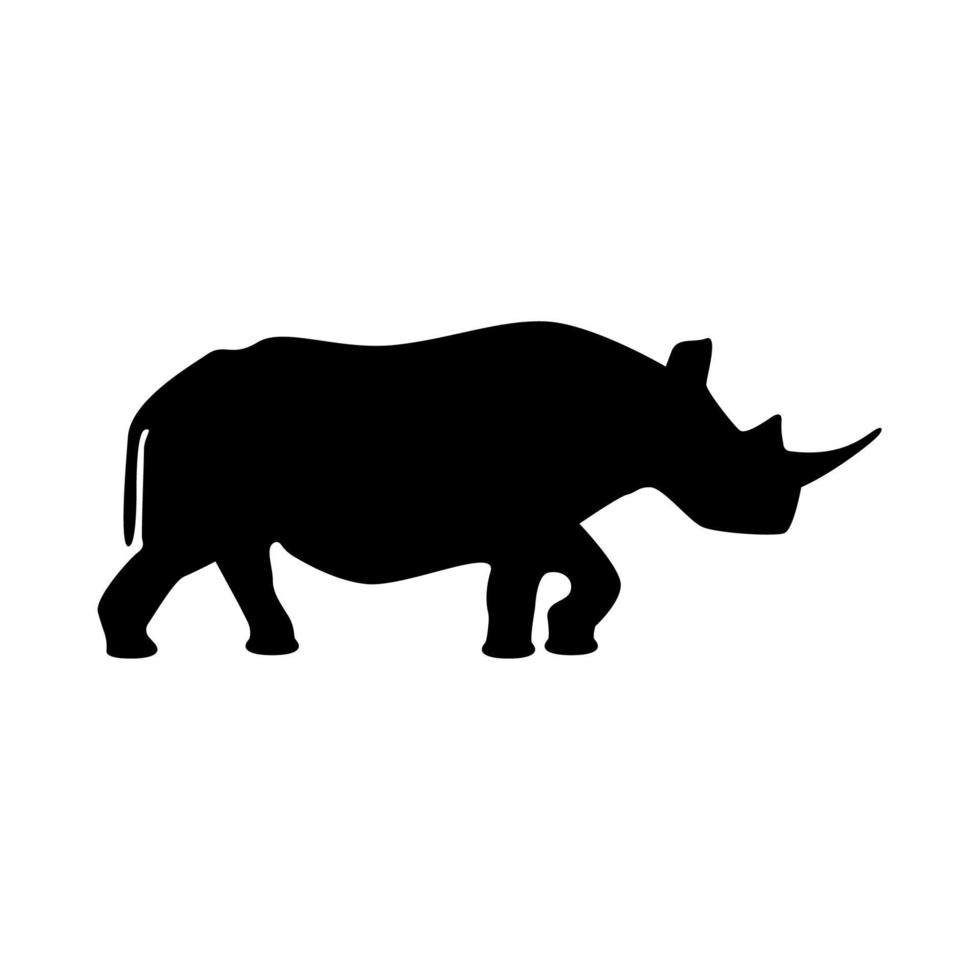 Nashorn ist ein schwarzes Symbol. vektor