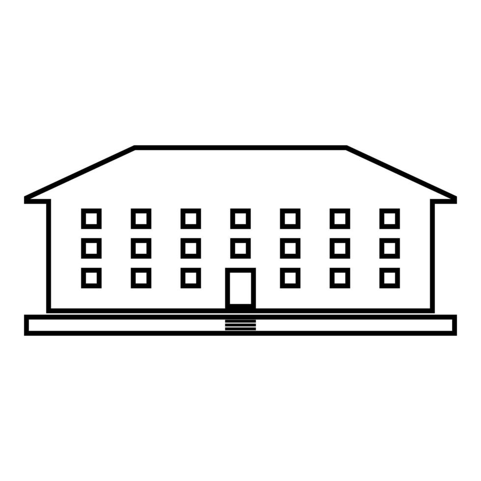 Schulgebäude Symbol Farbe schwarz Abbildung Flat Style simple Image vektor