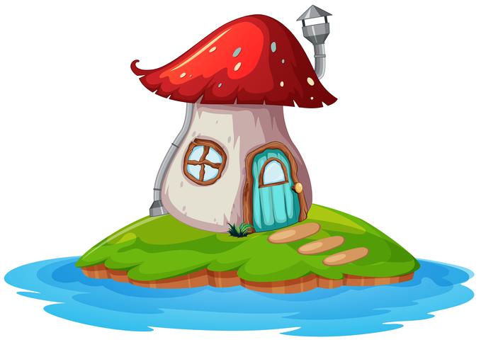 Pilzhaus auf der Insel vektor
