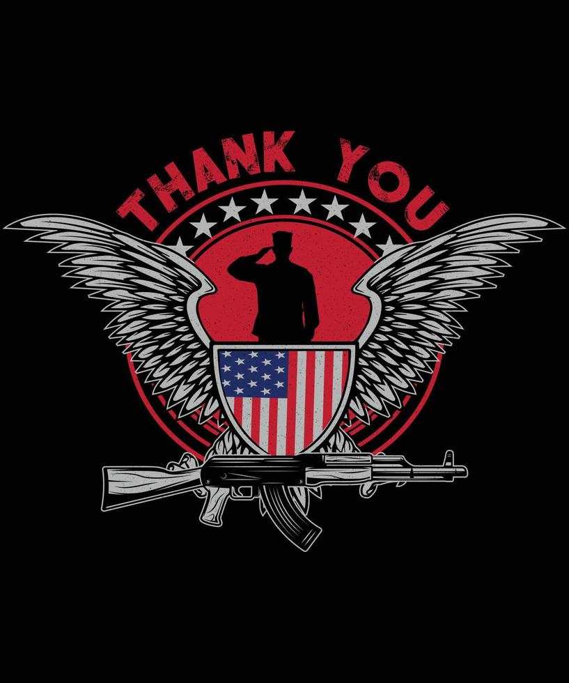 danke Memorial Day T-Shirt Design vektor