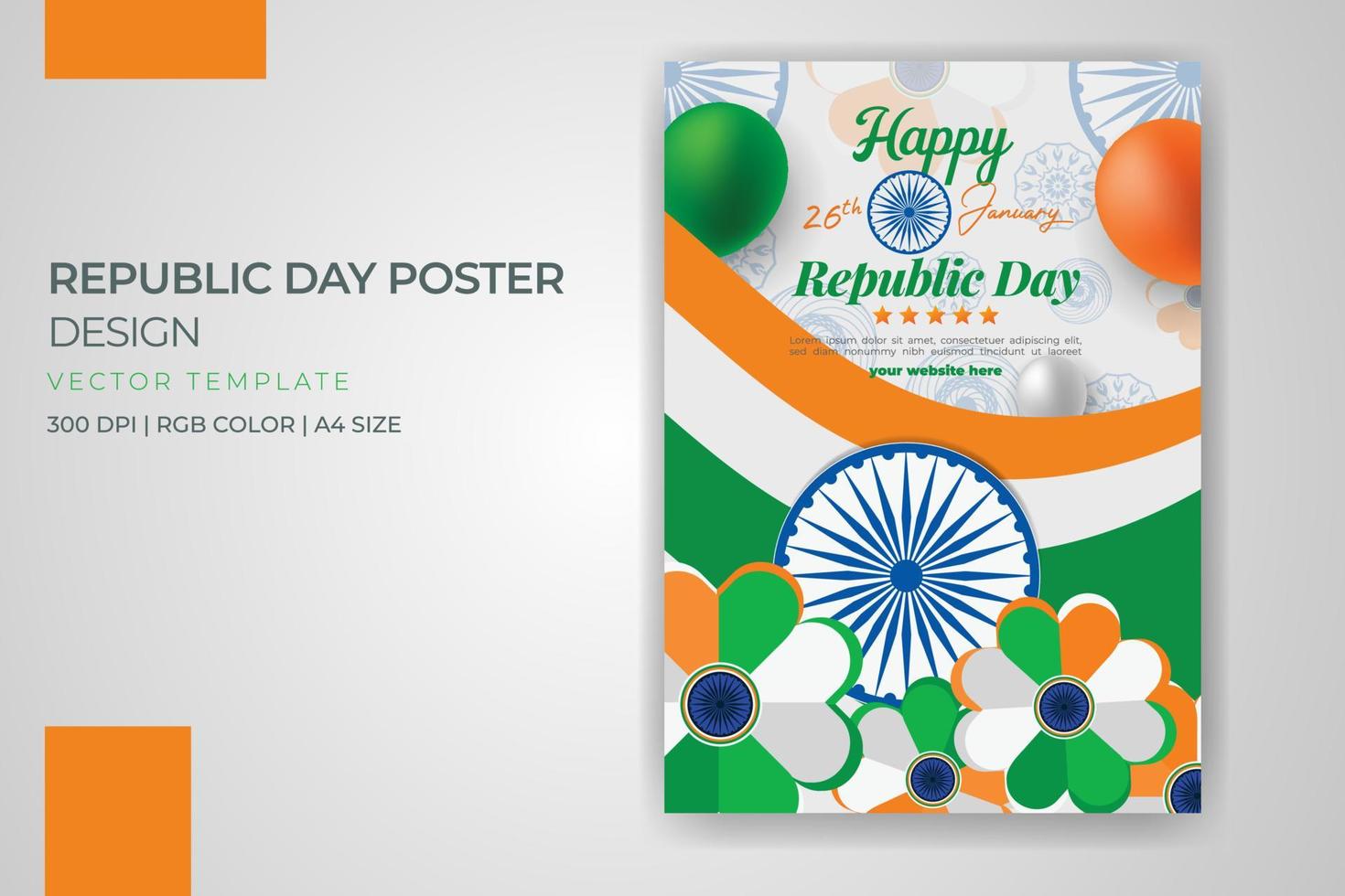 republikens dag indiska festivalfirande affisch eller mall för flygblad gratis nedladdning vektor