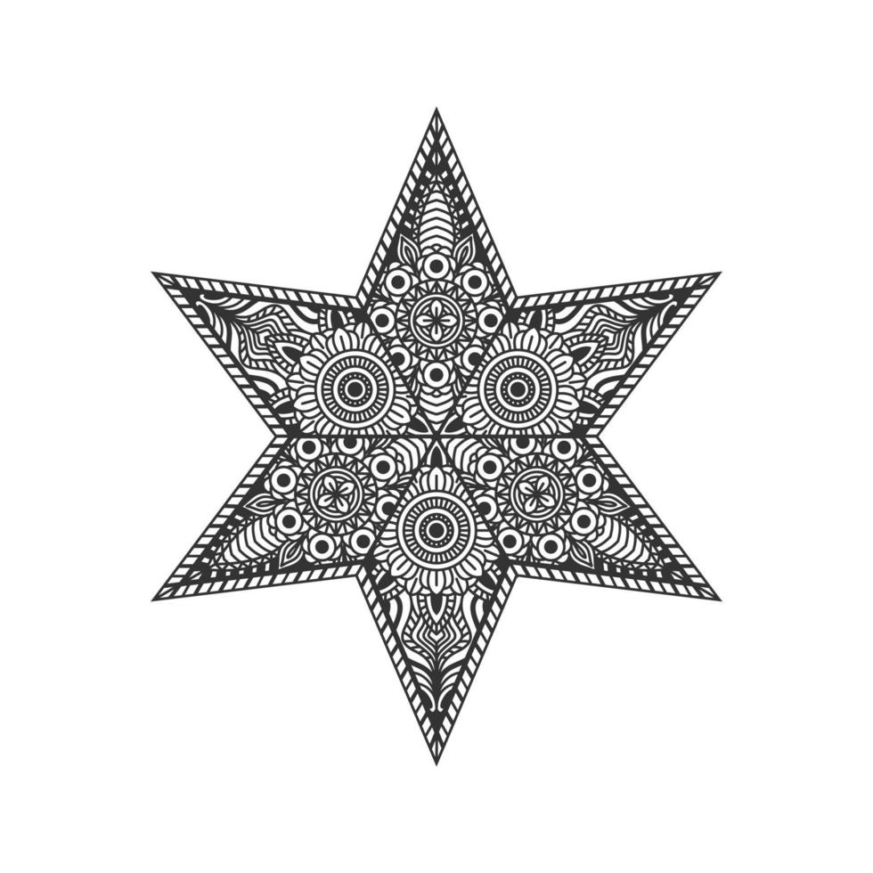 Stern-Mandala-Ornament-Kunst vektor