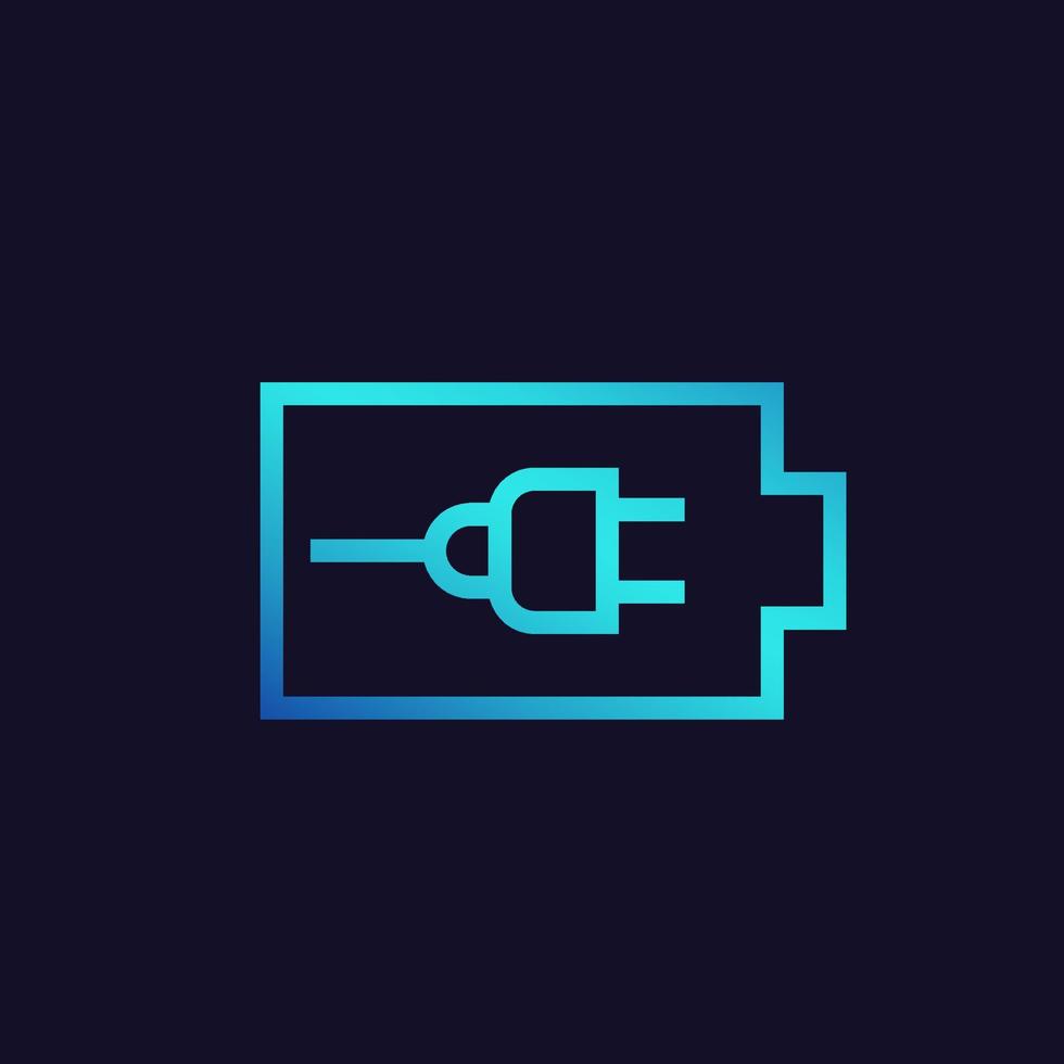 Ladebatterie und elektrisches Steckervektorsymbol vektor