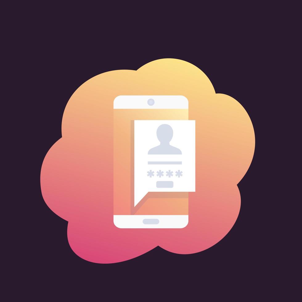 Anmeldung, Authentifizierung, mobiler Passwortzugriff vektor