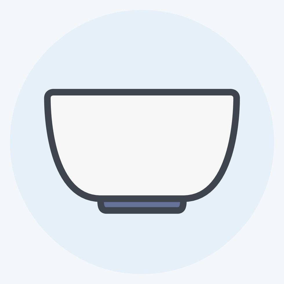 Icon Bowl - Color Mate Style - einfache Illustration, editierbarer Strich gut zum Drucken vektor