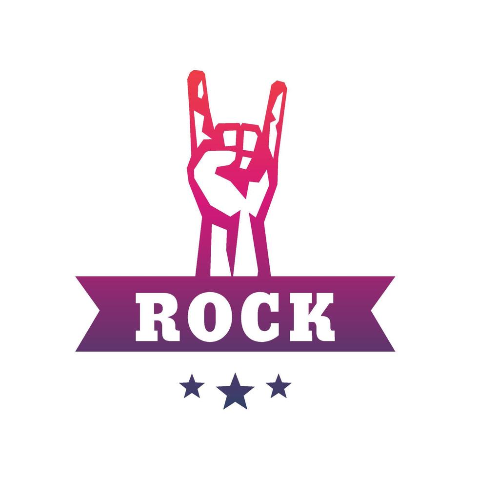 Rock-Vektorsymbol, Schild mit beliebter Rock-Konzert-Geste auf Weiß vektor