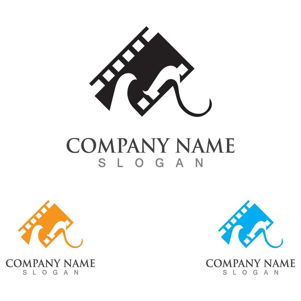 Filmstreifen Logo Vorlage Vektor isoliert Abbildung weißen Hintergrund