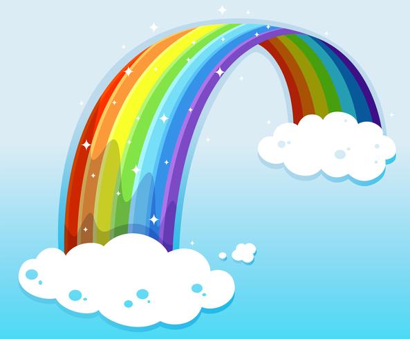 Ein Himmel mit einem funkelnden Regenbogen vektor