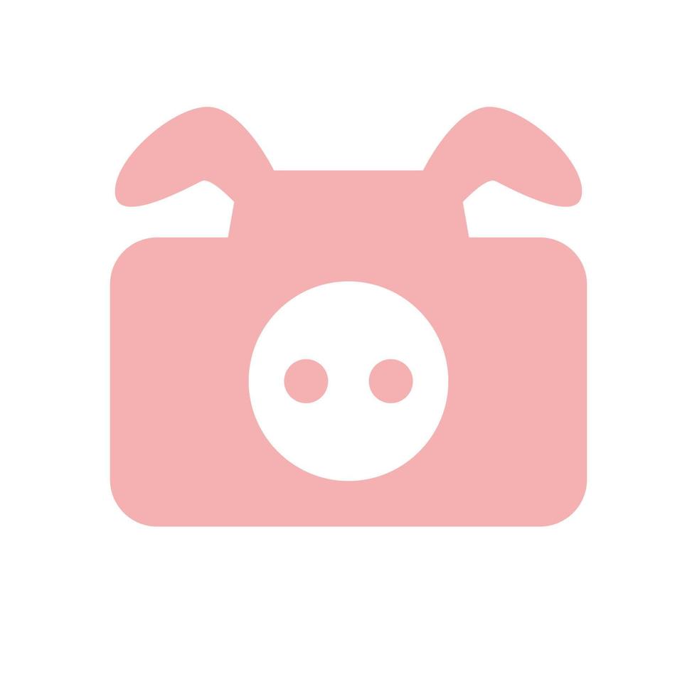 Logo Kamera Schwein minimalistisch Symbol Vektor Symbol flache Bauweise