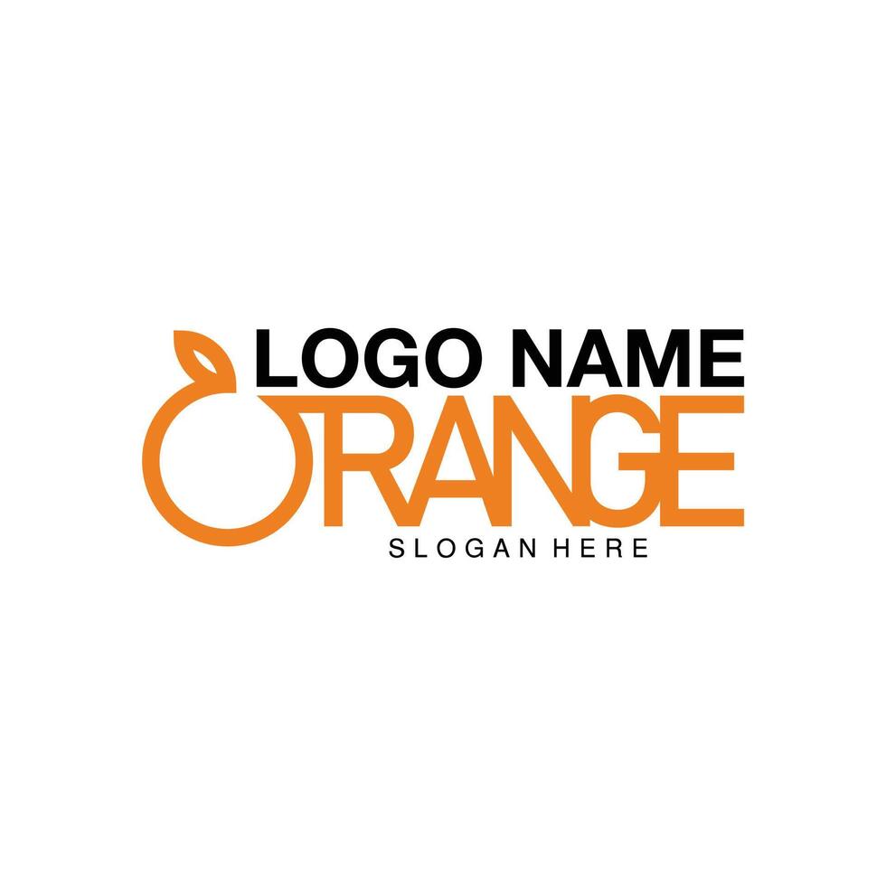 logotyp orange frukt ikon symbol vektor illustration