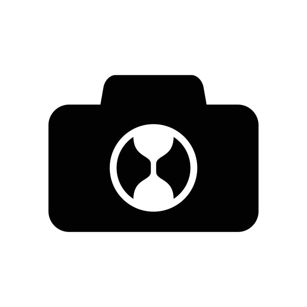Logo Kamera Sanduhr minimalistisch Symbol Vektor Symbol flaches Design