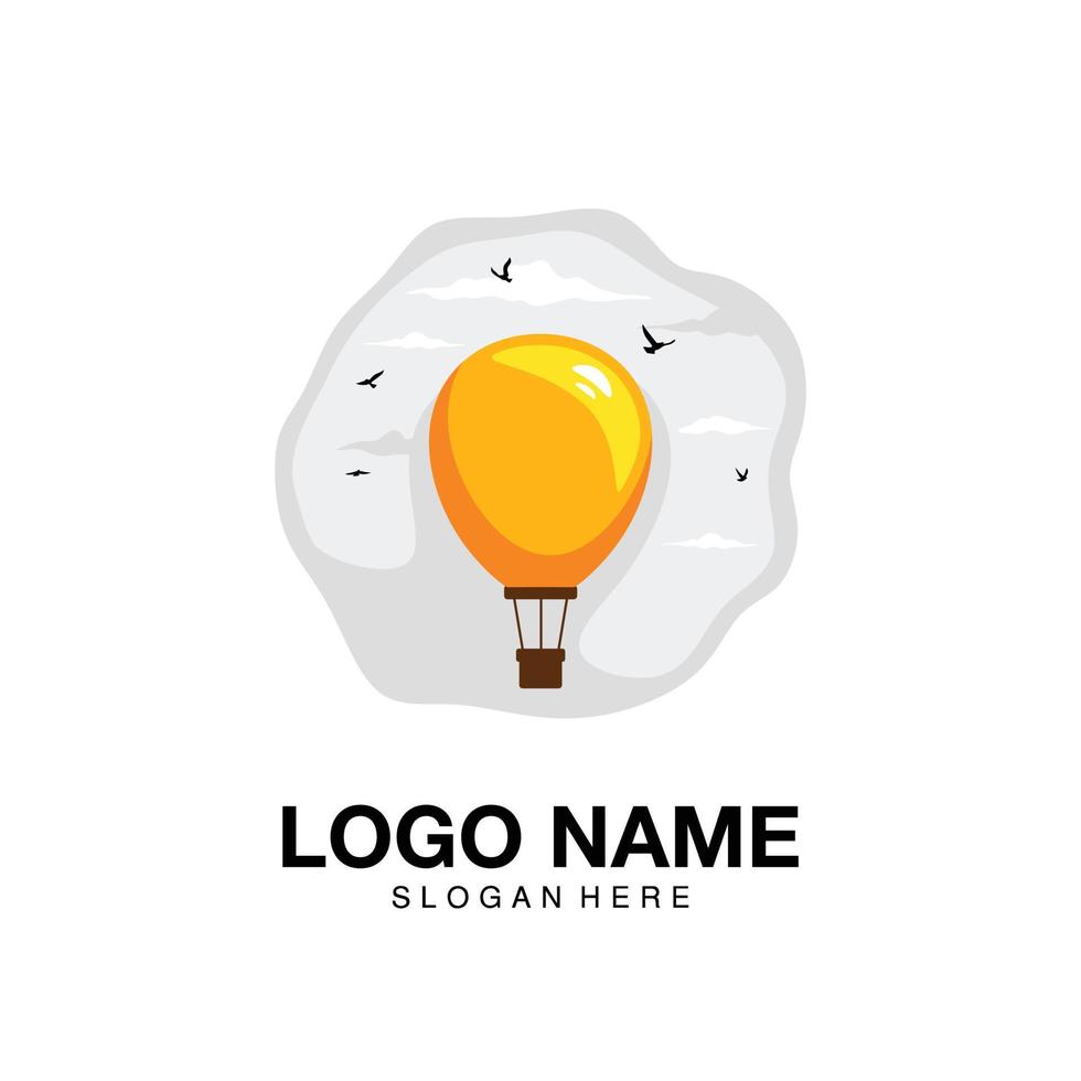 logotyp ägg luftballong ikon symbol vektorillustration vektor